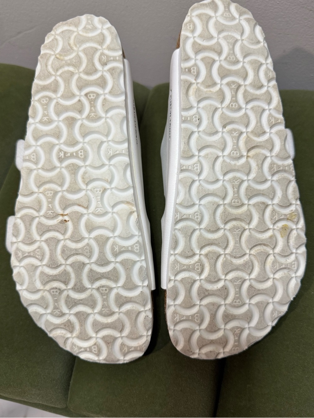 Birkenstock Arizona Birko-Floor White Double-Buckle Slide Sandals Comfy Coastal - Picture 6 of 8